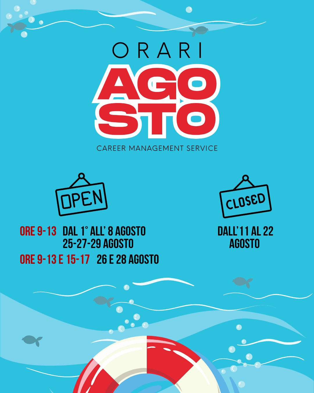 Orario ufficio mese di agosto