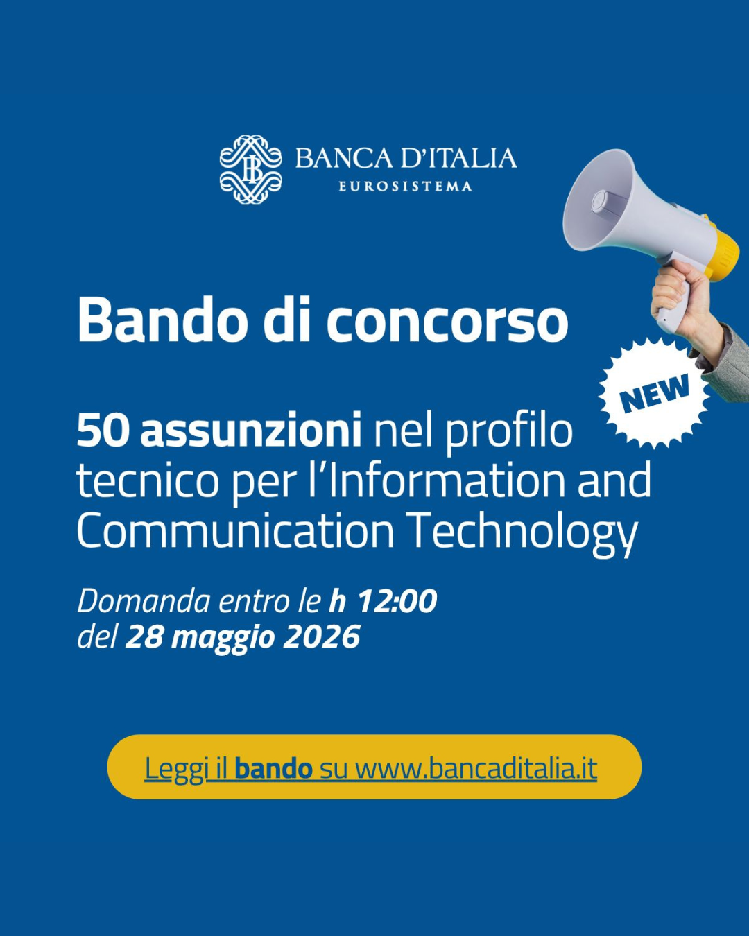 Opportunità di lavoro in Banca d’Italia