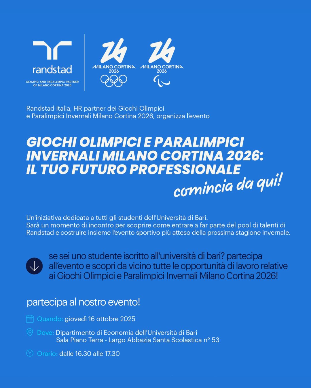 Giochi Olimpici e Paralimpici Invernali Milano Cortina 2026: il tuo futuro professionale comincia da qui