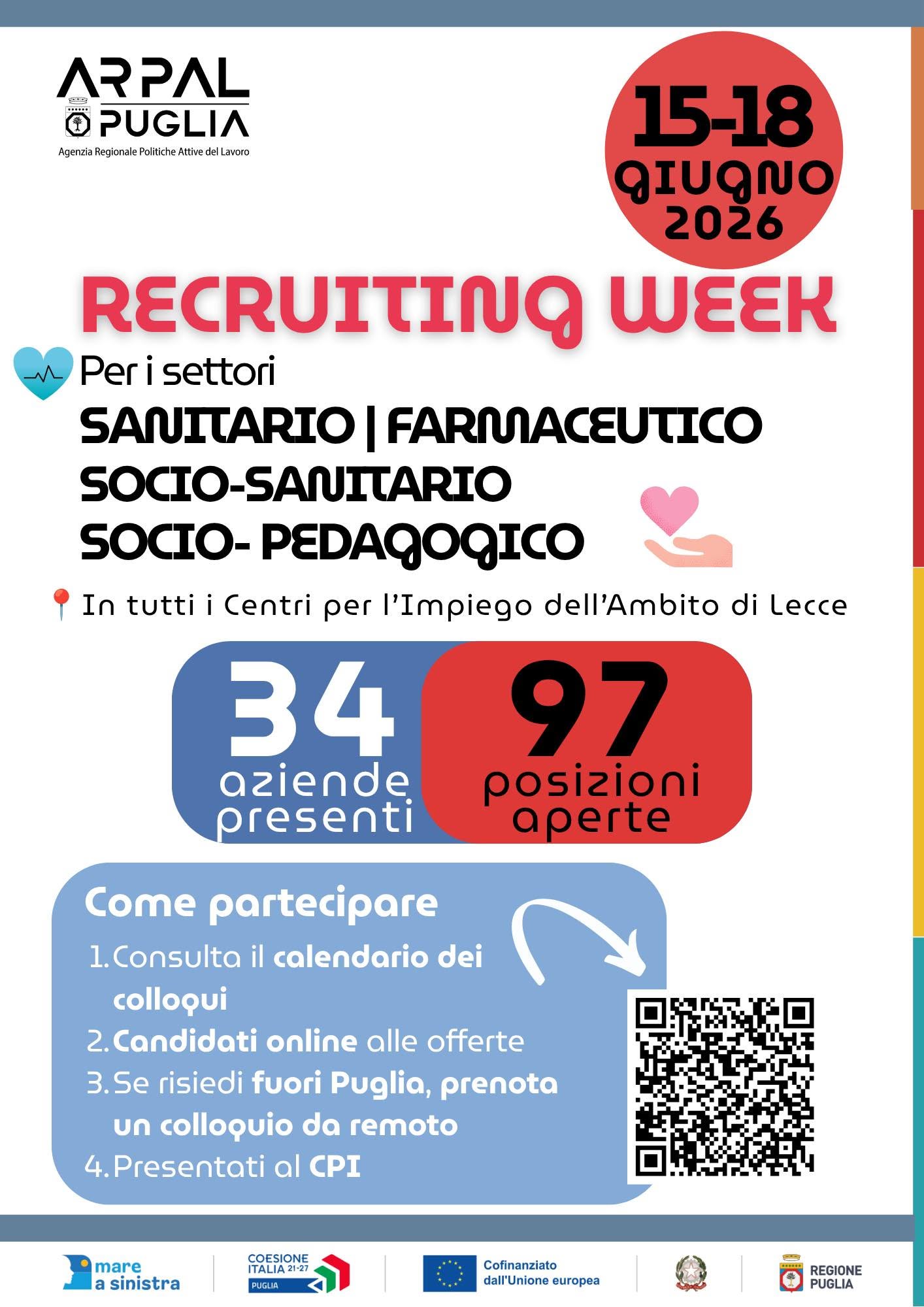 Recruiting week Arpal Puglia 15-18 giugno