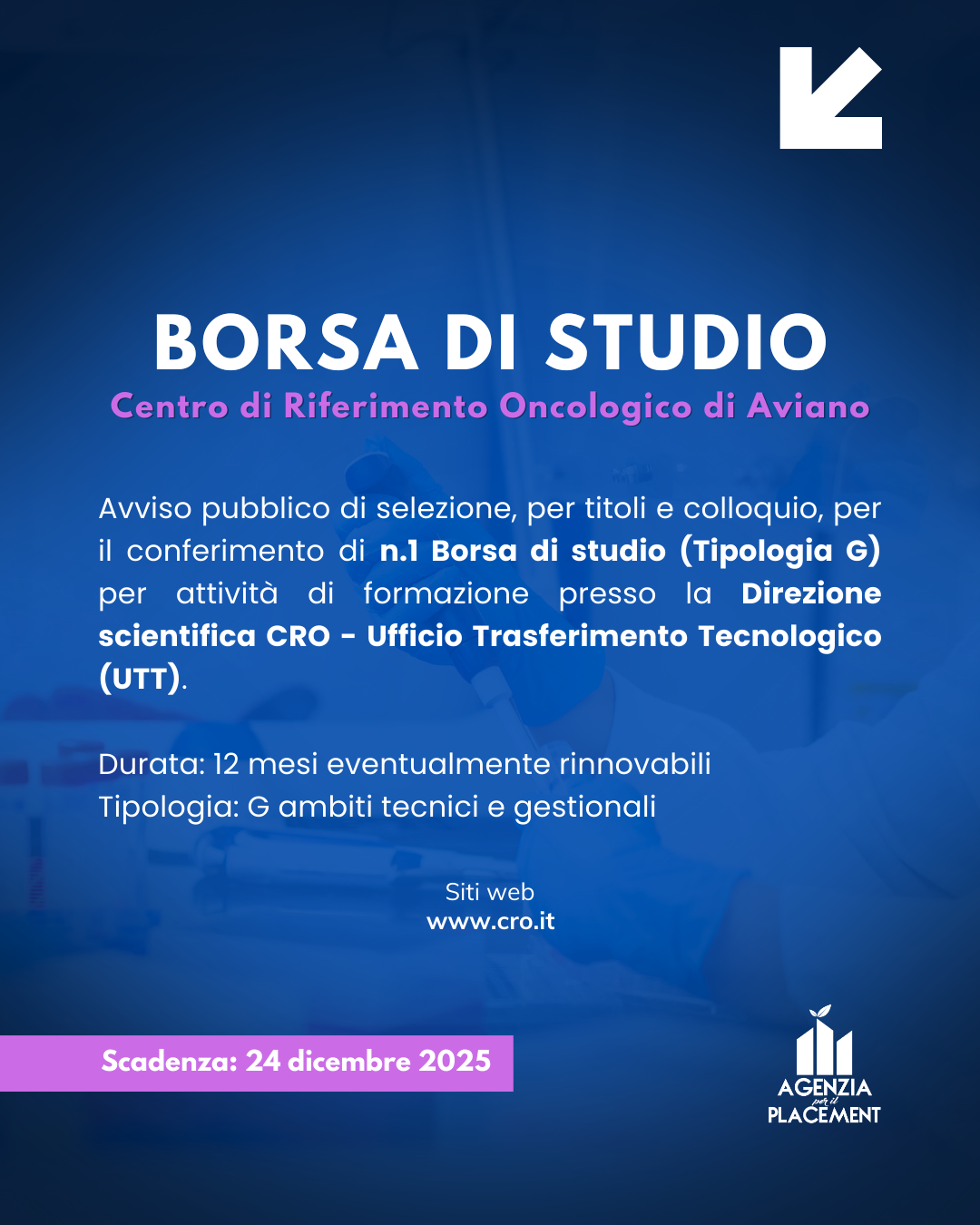 Borsa di Studio CRO Aviano per Ricerca bio-molecolare