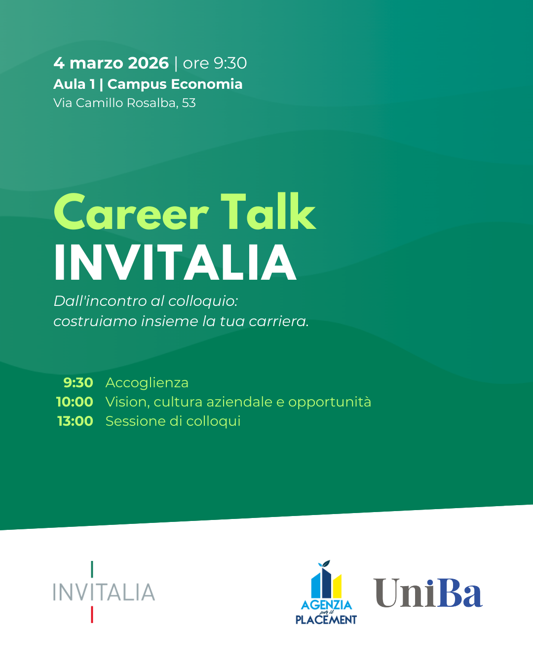 Career Talk Invitalia | 4 marzo 2026